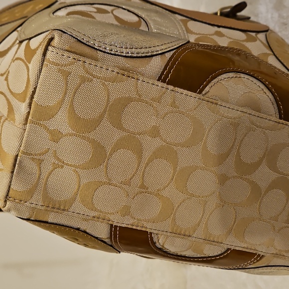 Coach Carly Patchwork Embossed Metallic Tote. Like New - Picture 8 of 13